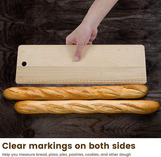 Bread Transfer Peels -Bread Transfer Peel -15Inch - Bread Flipping Board- French Bread Baking - Hanging Bread Peel Bakeware for French Bread Loaves and Ciabatta (Wood color)
