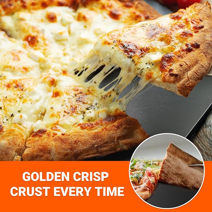 Onlyfire Pizza Steel Sheet for Oven BBQ and Grill - 16 x 14 inch Non-Stick Metal Baking Sheet with High Performance Conductive Grilling Surface for Pizza Bread