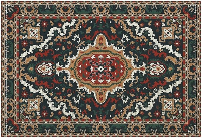 Boho Tribal Ethnic Placemats Set of 4 Rustic Farmhouse Retro Red Floral Art Printed Dining Table Mats for Restaurant Home Kitchen Holiday Picnic Party Decor 12x18in
