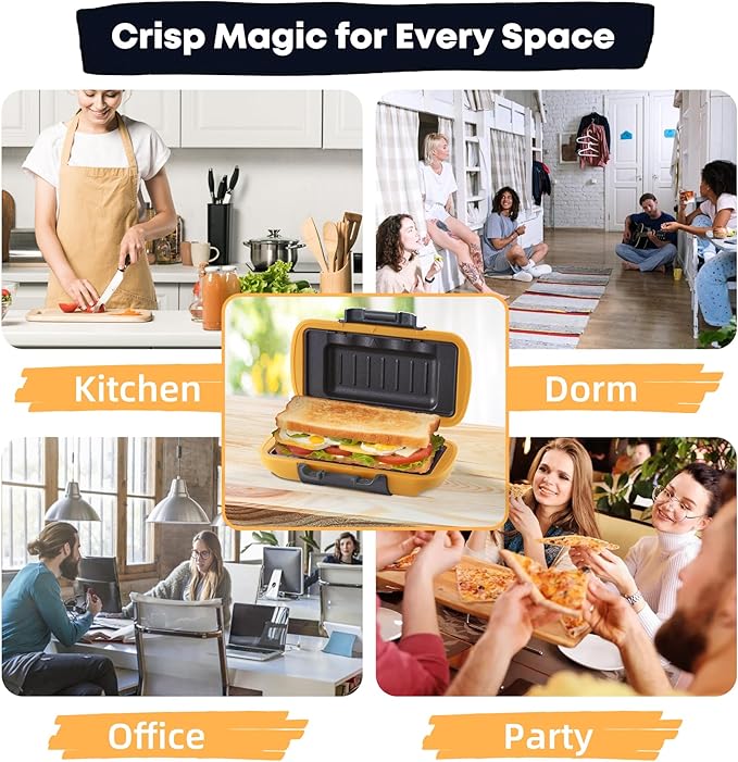 Microwave Sandwich Maker, Microwave Toastie Maker, Snack Maker & Panini Press, Microwavable Metal, Removable Non-Stick Plates Silicone Microwavable Cookware, Heatwave Technology, Orange