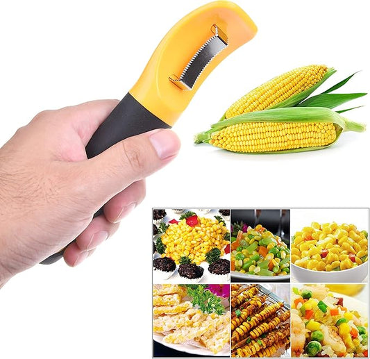 1x Corn Peeler for Corn on the Cob with Cover - Kitchen Gadgets Kitchen Utensils Corn Peeler Tool - Corn Husker Corn Scarper Corn Cob Stripping Tool Corn Knife Potato Peeler Apple Peeler Orange Peeler