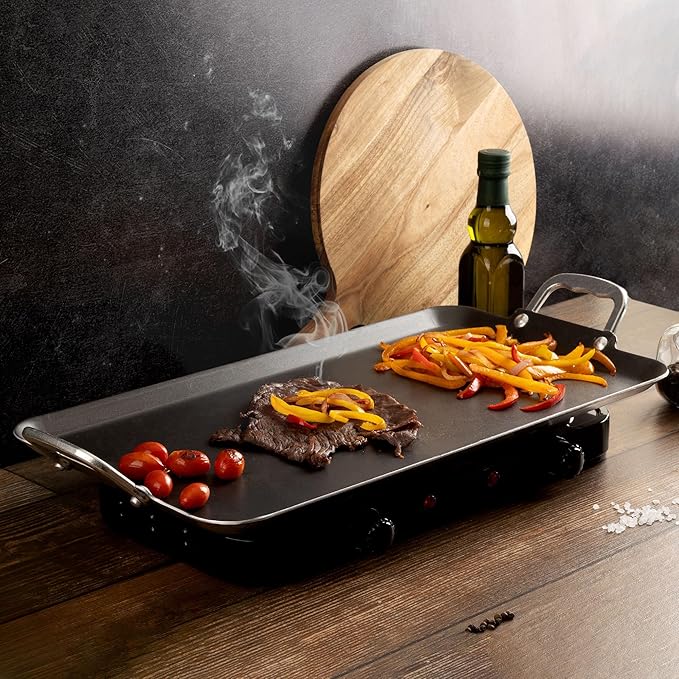 Vasconia 4 Pack Durable Double Burner Griddle (17″ x 10″) 100% Pure Aluminum with Nonstick - NSF Certified - for Frying, Searing, Grilling, Browning, Ideal for Home & Commercial Kitchen