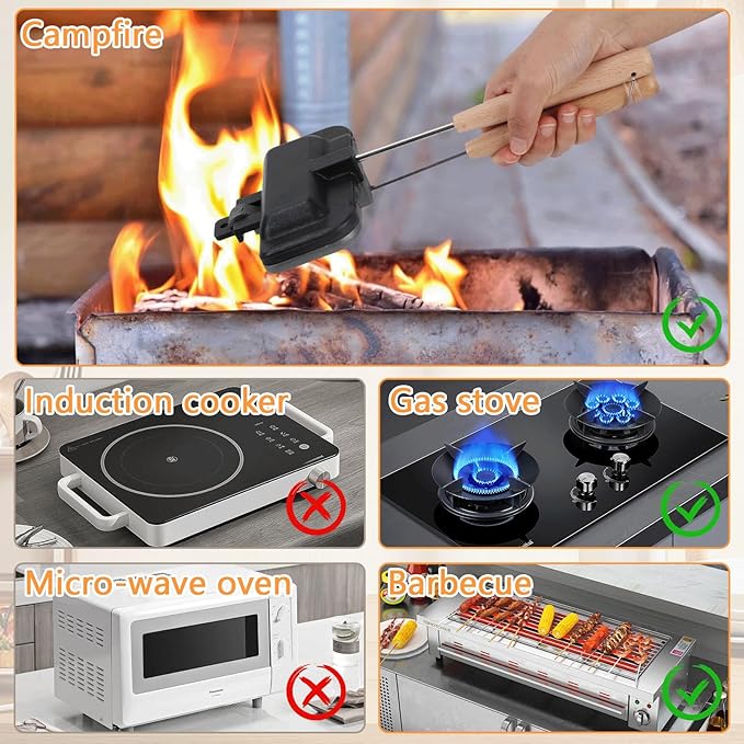 Sandwich Maker Pan, Double-Sided Sandwich Baking Pan Nonstick Sandwich Maker Flip Grill Pan Grilled Cheese Maker for Breakfast Pancakes Omelets Frittatas Toast(black and silver*1)