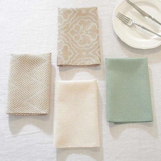 Cloth Napkins Set of 12 Reusable Bohemian,UWWGKK 17x17 Inch Napkins Cloth Washable for Dinner, Restaurant,Wedding,Hotel