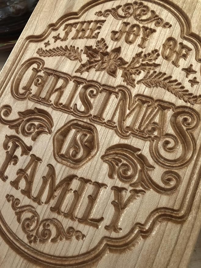 The Joy of Christmas is Family old-fashioned solid maple wood paddle Cutting Board