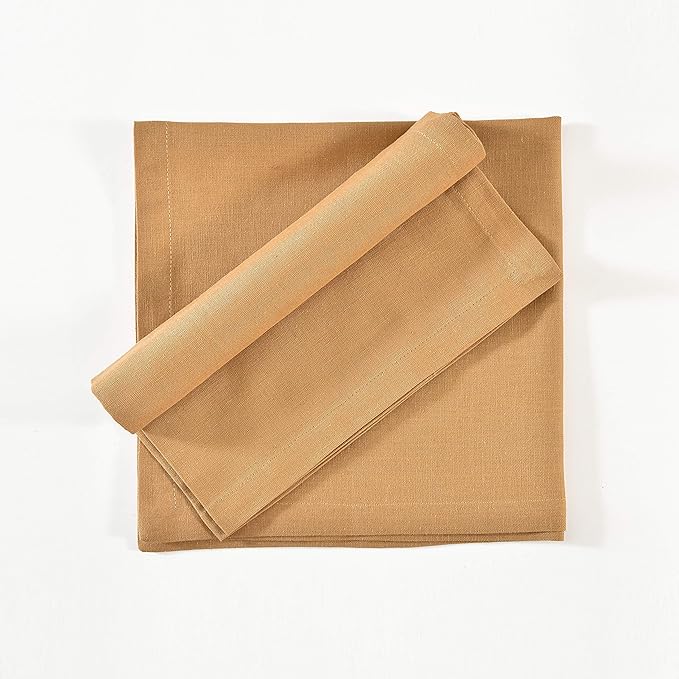Fingercraft Cloth Napkins, Cotton Linen Blend,12 Pack Easter Special,Beige Premium Quality, Mitered Corners for Restaurant Home Every Day Use Napkins are Pre Shrunk and Good Absorbency Khaki Beige