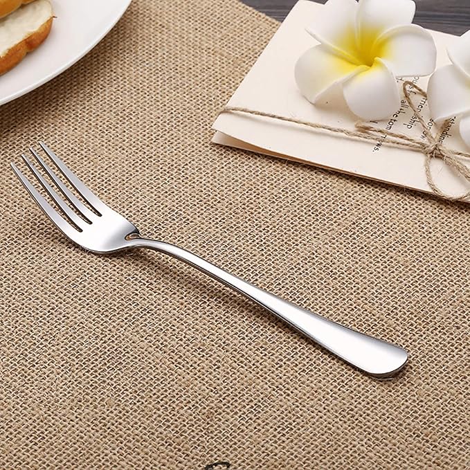 VANRA 6-Piece Dinner Forks Set Heavy Duty Stainless Steel Silver Cutlery Set 8 inches (6 forks)