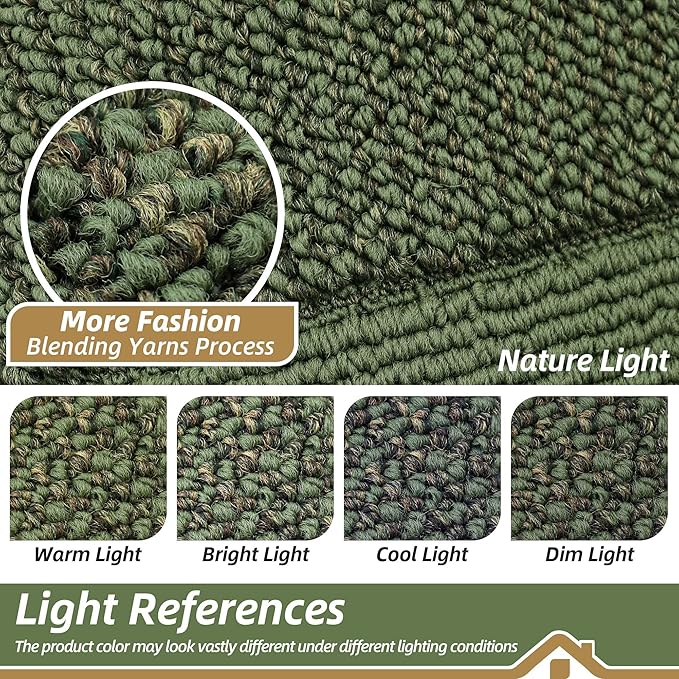 BEQHAUSE Kitchen Rugs 32"x48", Kitchen Runner Rug Non-Slip Kitchen Mats for Floor, Absorbent and Stain Resistant Kitchen Mats, Machine Washable Rugs for Kitchen, Hallway, Laundry & Sink, Green