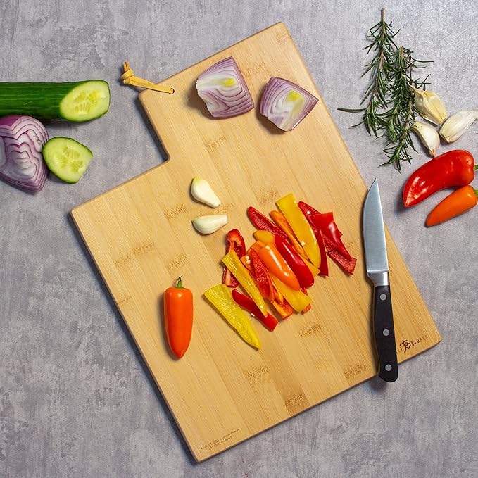 Totally Bamboo Utah State Shaped Cutting Board and Charcuterie Serving Platter with Artwork by Summer Stokes, Includes Hang Tie for Wall Display Varies