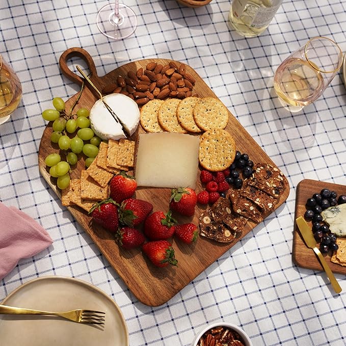 Twine Large Serving Board, Charcuterie Boards Accessories Appetizer Serving Tray, Large Cutting Board Acacia Wood Serving Tray Set of 1