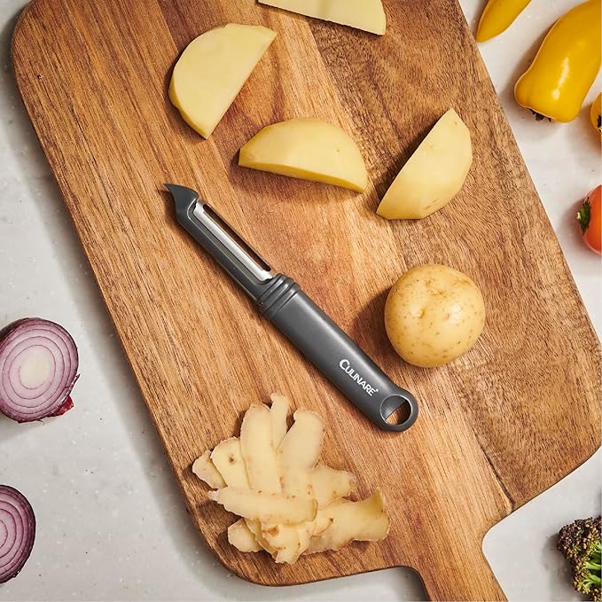 Culinare Swivel Peeler, Grey, Plastic/Stainless Steel, Manual Potato/Vegetable/Fruit Peeler, Moves Over Contours for Fast Peeling, Dishwasher Safe