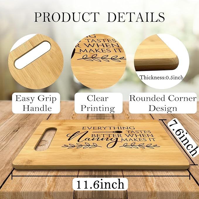 FONDCANYON Nanny Gifts - Bamboo Cutting Board Kitchen Decor, Perfect for Nanny's Christmas, Birthday, or Mother's Day