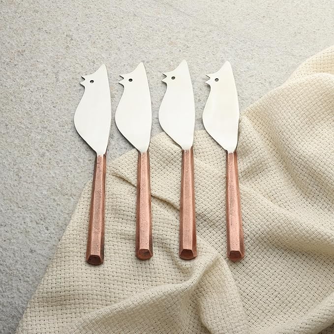 INOX artisans Plateau Ratoncito Cheese Spreader/Knife 4 Pc. Set