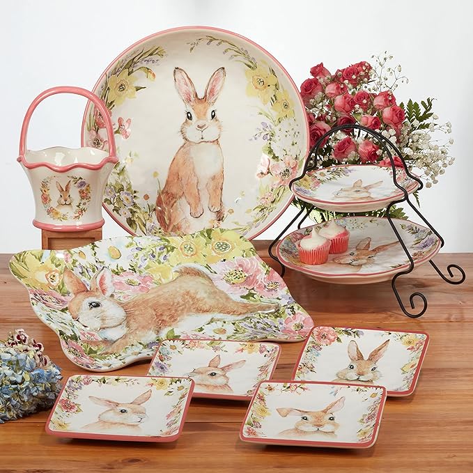 Certified International Easter Garden Oval Platter, 17" X 12.5"