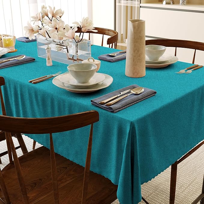 HX&OD Rectangular Tablecloth Cationic Fabric Waterproof Stain Resistant Wrinkle-Resistant for Home/Decoration/Party/Buffet/Wedding/Dining Room/Camping