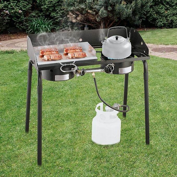 Skyflame 14" x16" Universal Fry Griddle, For Most 14" Cook System Single/Double Burner Stove, Flat Top Griddle for Camping, Tailgating, Compatible with Camp Chef EX60LW, EX60P, EX60PP, EX60P, EX60B
