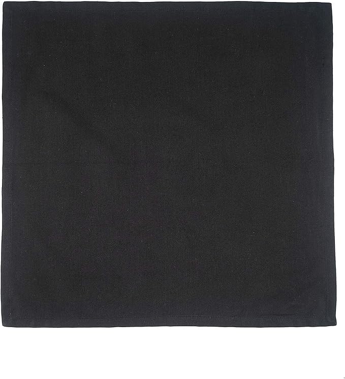 FINGERCRAFT Cloth Napkins, Cotton Linen Mitered Corner Soft Durable Washable Eco-Friendly Napkins Cloth 12 Pack, 18x18 inch Premium Quality for Home Hotel Parties Christmas Wedding Dinner Black