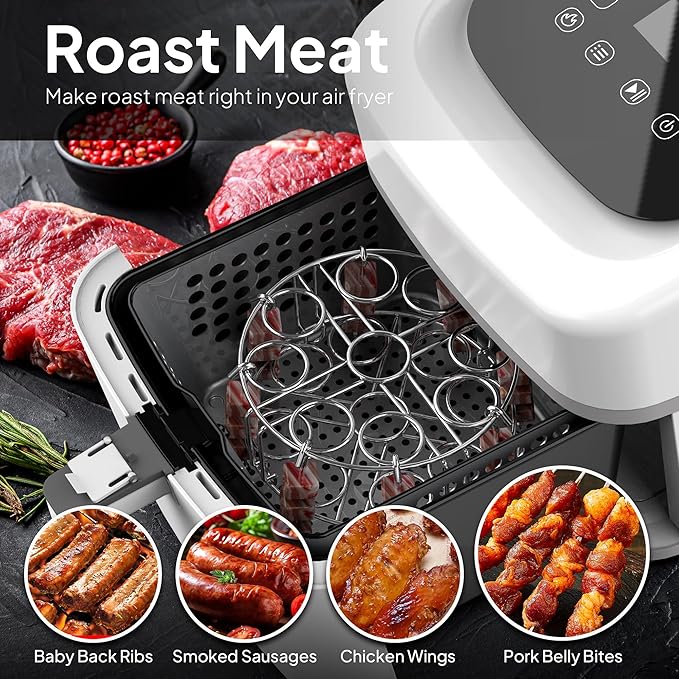 Stackable Egg Steamer Rack Holds 18 Eggs with Handles, Stainless Steel Instant Pot Trivet Fits 6qt/8qt Pressure Cooker, 2-in-1 with Skewers for Grilling
