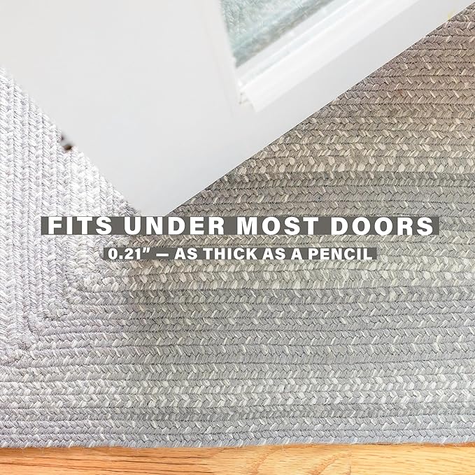 Homespice Grey Cloud Braided Oval Rugs 6x9' - Ideal as Country and Modern Farmhouse Area Rug for Bedroom