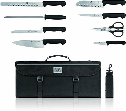 Top Cut P2 Series 1020120 Swedish 12C27 Steel 9-Piece Knife Bag Set