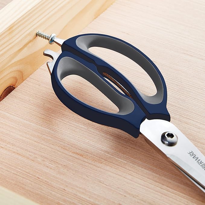 Farberware 4-in-1 Kitchen Shears, 2-Piece, Navy and Gray