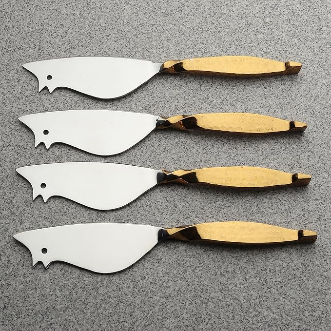 INOX artisans Twisted Urban Ratoncito Cheese Spreader/Knife 4 Pc. Set
