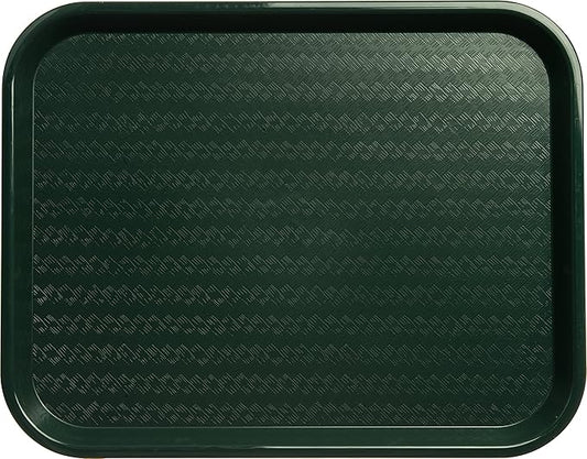 Carlisle FoodService Products Cafe Plastic Fast Food Tray for Cafeteria, 14" x 18", Green (Pack of 2)