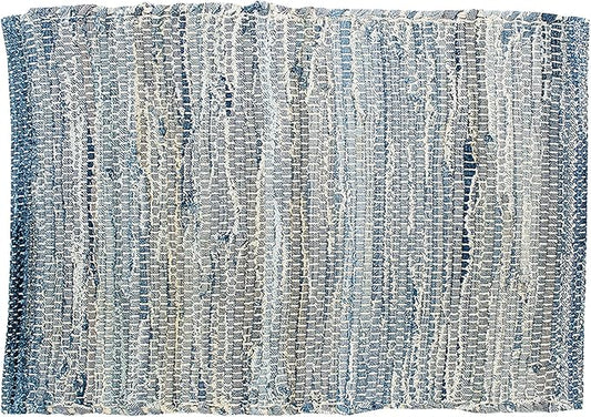 C&F Home Denim Rag 100% Cotton Vintage Boho Placemats 13" x 19" All Seasons Summer Farmhouse Country Beach Coastal Nautical Kitchen Dining Dinner Table Tabletop Table Mats Versatile Decor Decoration