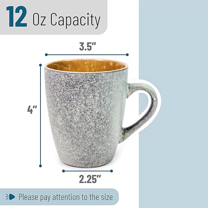 BTaT- Coffee Mugs, Set of 6, 12 oz (350ml), Mugs for Coffee Cups, Christmas Gifts