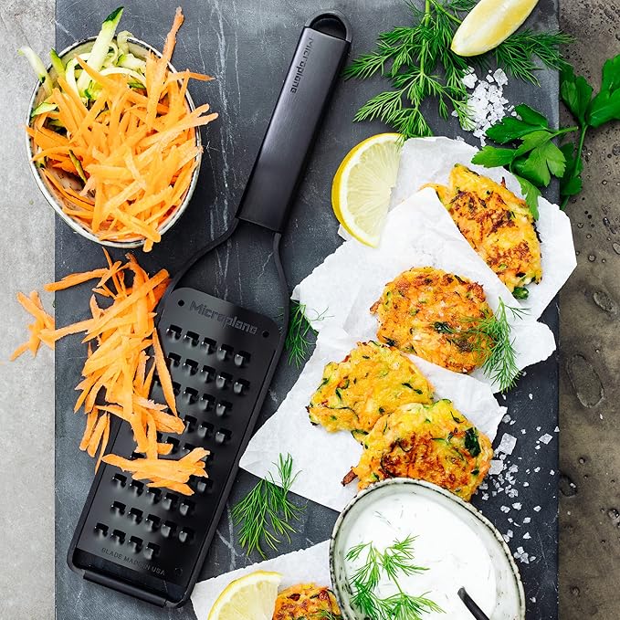 Microplane Kitchen Grater Extra Coarse with a Stainless-Steel Blade - Made in USA, for Cheese, Potato, Zucchini, Carrot, Apple & Cabbage from The Black Sheep Series