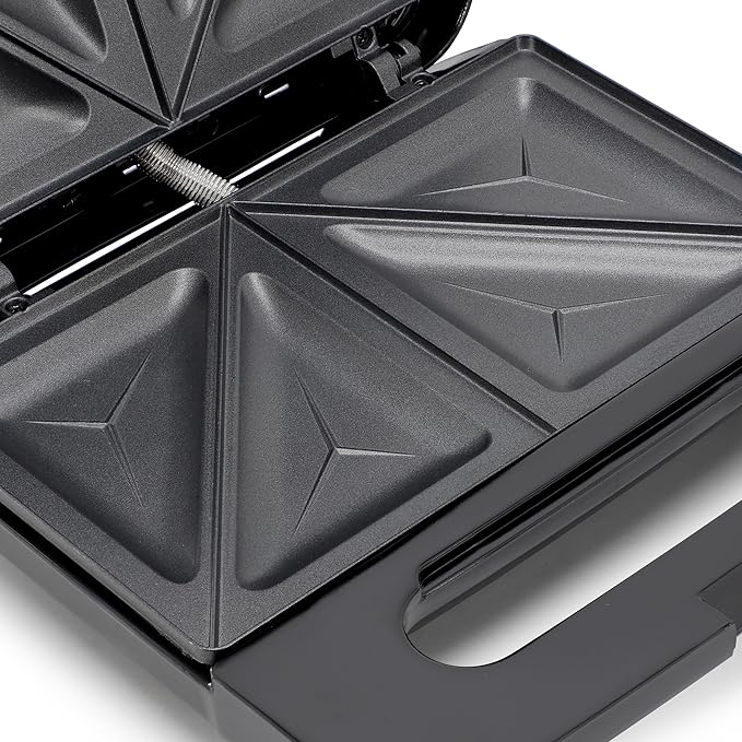 MegaChef Electric Non-Stick Aluminum Panini Press Sandwich Maker Grill, Compact Design, Panini Maker, Sandwich Grill, Countertop Grill Griddle (Triangle Plate)