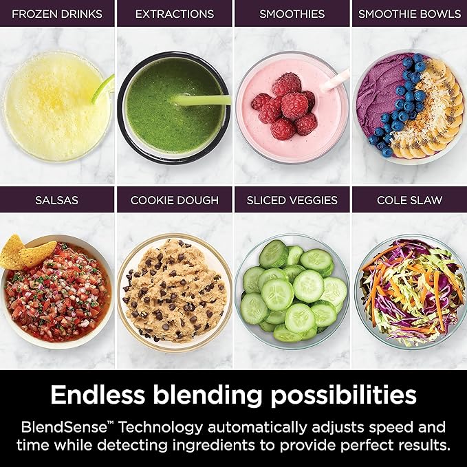 Ninja R-TB401 Detect Kitchen System Power Blender Plus Processor Pro with BlendSense Technology, Black - Certified Refurbished