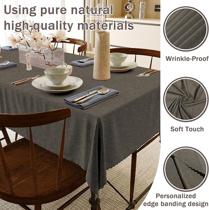 HX&OD Rectangular Tablecloth Cationic Fabric Waterproof Stain Resistant Wrinkle-Resistant for Home/Decoration/Party/Buffet/Wedding/Dining Room/Camping