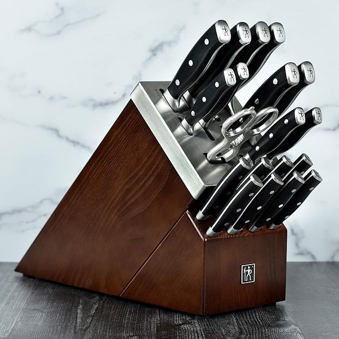 Henckels Forged Accent 20 Piece Self Sharpening Knife Block Set - Black Handles