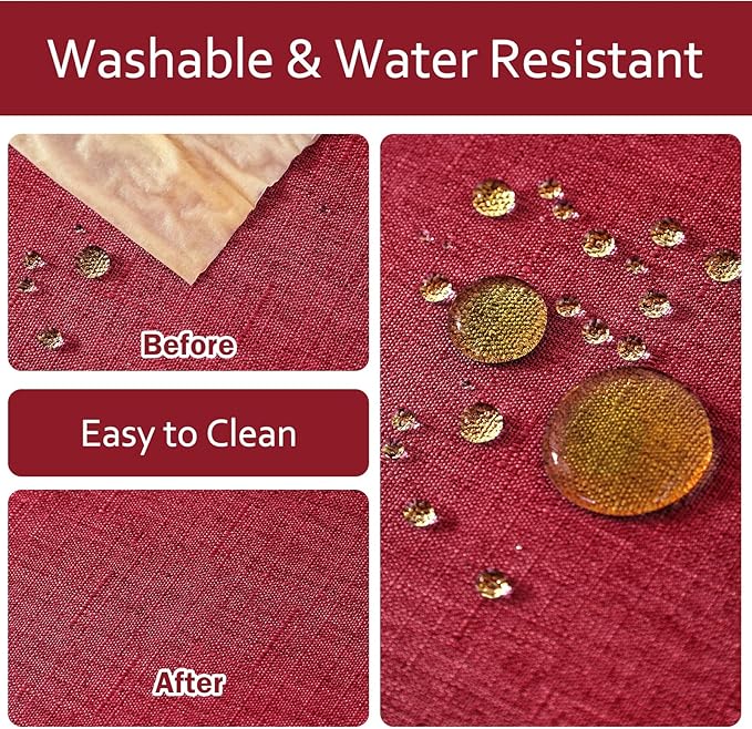 AUSSPVOCT Textured Tablecloth Rectangle 60x120 Water Resistant Spill-Proof Wipeable Table Cloth Wrinkle Free Fabric Dining Table Cover for Birthday Party Farmhouse Spring Kitchen Tablecloths