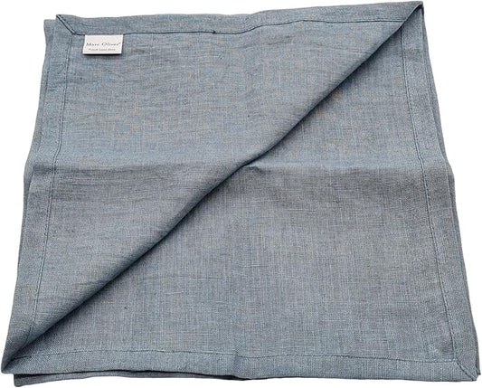 Marc Oliver Linen Cloth Napkins Mid-Grey. Set of 4, 20" x 20" Stonewashed, Sewn Hem, Washable Reusable Eco-Friendly Linen Napkin for Everyday & Entertaining Dinner Table, Farmhouse, Kitchen, Wedding