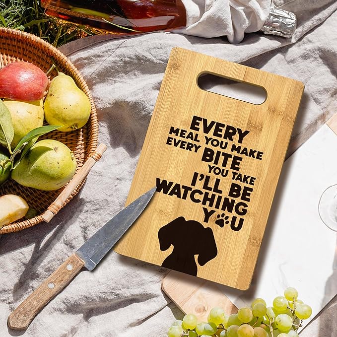 FONDCANYON Dog Mom & Lover Gifts - Every Meal Kitchen Bamboo Cutting Board Decor