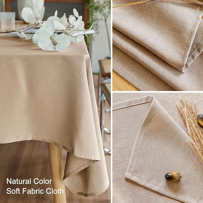 AUSSPVOCT Textured Tablecloth Rectangle 60x120 Water Resistant Spill-Proof Wipeable Fall Table Cloth Wrinkle Free Fabric Dining Table Cover for Birthday Spring Easter Party Kitchen Decor