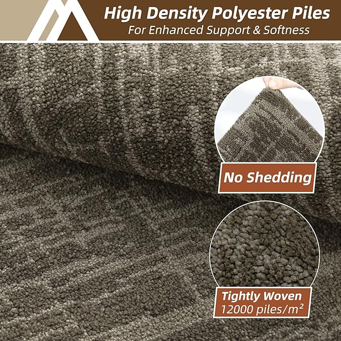 COSY HOMEER Kitchen Rugs 20"x32"+20"x48",Absorbent Soft Kitchen Mats for Floor,Non Slip Kitchen Runner Rug,Washable Kitchen Floor Mats for Sink Mat,Hallway,Laundry,Light Brown
