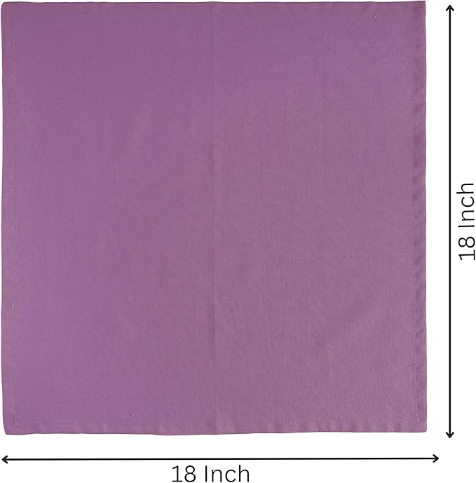 FINGERCRAFT Dinner Cloth Napkins, Cotton Linen Blend Mitered Corner Napkins Cloth 12 Pack Natural Premium Quality for Every Day Use, Parties, Easter, Thanksgiving, Weddings, 18x18 inch Lilac