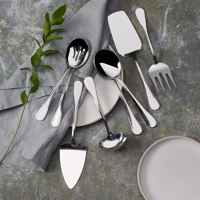 Gourmet Basics by Mikasa 5181046 Kaylee 8-Piece Stainless Steel Serving Set