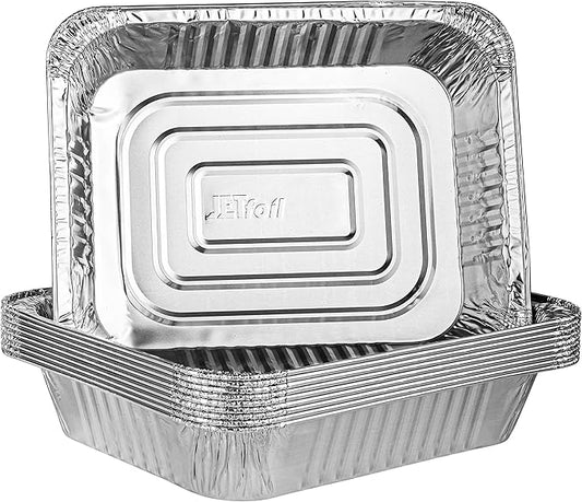 PLASTICPRO Disposable 9 x 13 Aluminum Foil Pans Half Size Deep Steam Table Bakeware - Cookware Perfect for Baking Cakes, Bread, Meatloaf, Lasagna Pack of 10