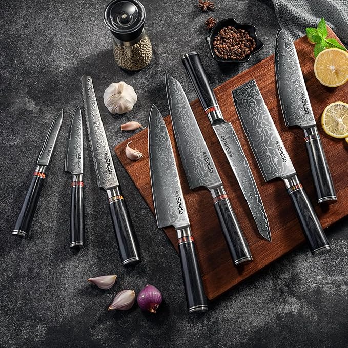Classic 8-Piece Professional Knife Set - VG-10 Super Steel Blades - Kitchen Knife Set, Knives Set for Kitchen, Kitchen Knives Sets