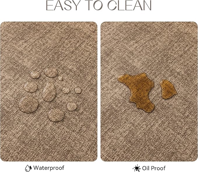 Romanstile Vinyl Placemats Set of 4-12 X 17 Inch - Heat Resistant Place Mats 100% Waterproof Oilproof Wipeable Reversible Faux Leather Table Mats for Kitchen, Dining, Party, Outdoor, Coffee