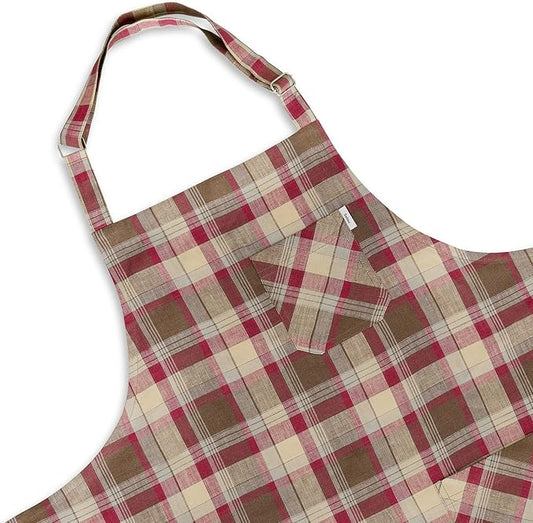 Solino Home Linen Bib Apron for Men & Women - 33 x 30 Inch Kitchen Apron with Front Pockets - Handcrafted from European Flax