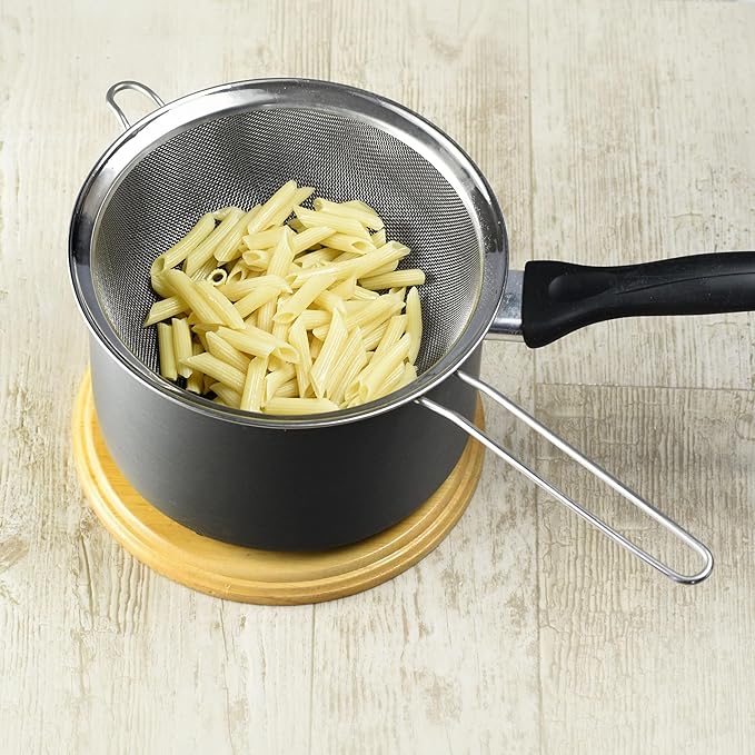 Stainless Steel Fine Mesh Strainer Colander Sieve with Handle for Rinsing Grains Beans Rice Fruits etc. 8-Inches 2285-2
