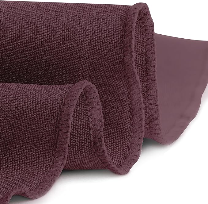 Gee Di Moda Round Tablecloth - 120 Inch Burgundy Round Table Cloth for 60 to 96 Inch Round Tables - Heavy Duty Washable Fabric - for Buffet Table, Holiday Party, Dinner, Wedding & Baby Shower