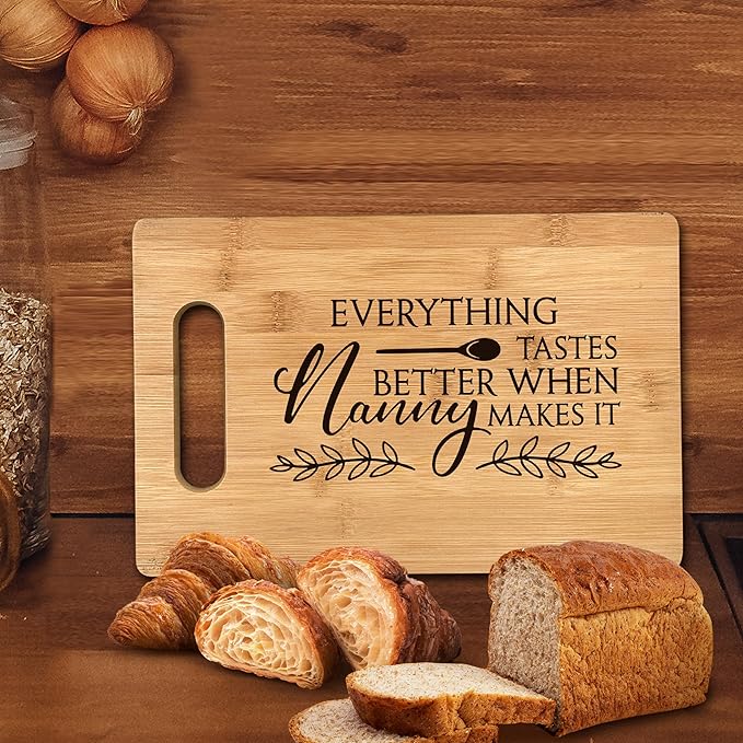 FONDCANYON Nanny Gifts - Bamboo Cutting Board Kitchen Decor, Perfect for Nanny's Christmas, Birthday, or Mother's Day