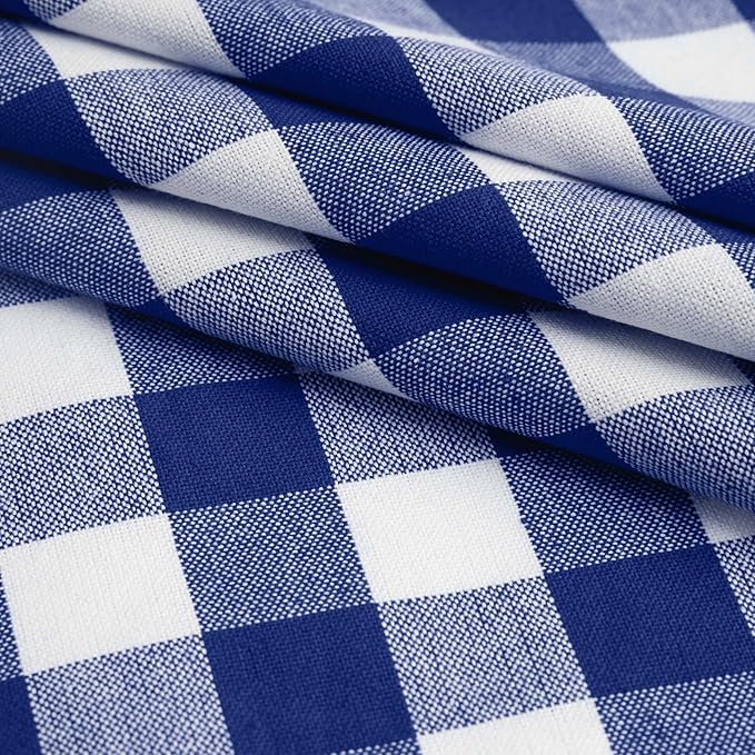 Blue Needles Gingham Buffalo Plaid Cloth Napkins 100% Cotton Set of 12 Dinner Table Napkins 18x18 inch Soft, Reusable, Washable Perfect for Wedding Parties & Everyday Use - Blue and White