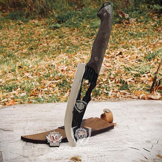 Dalstrong Chef Knife - 8 inch - Barbarian Series - Premium Swedish 14C28N High Carbon Stainless Steel - Black Brown Stabilized Wood Handle - Chef's Knife Kitchen - Sheath Included